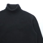 HUGO BOSS タートルネック ニット セーター XL ブラック 羊毛 ラムウール VIRGIN WOOL ハイネック