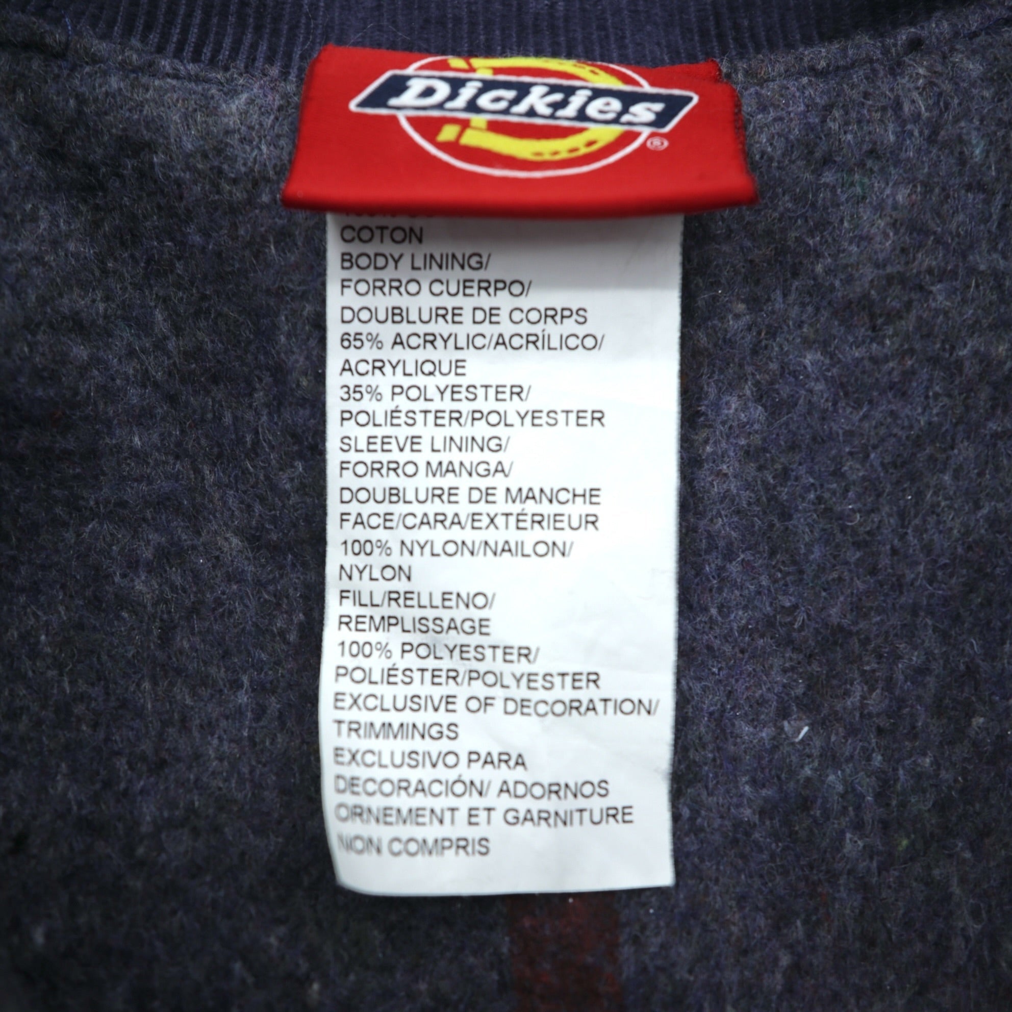 Dickies 90年代 デニム チョアコート カバーオール ワークジャケット L インディゴ 襟コーデュロイ 裏地ブランケット 3494NB