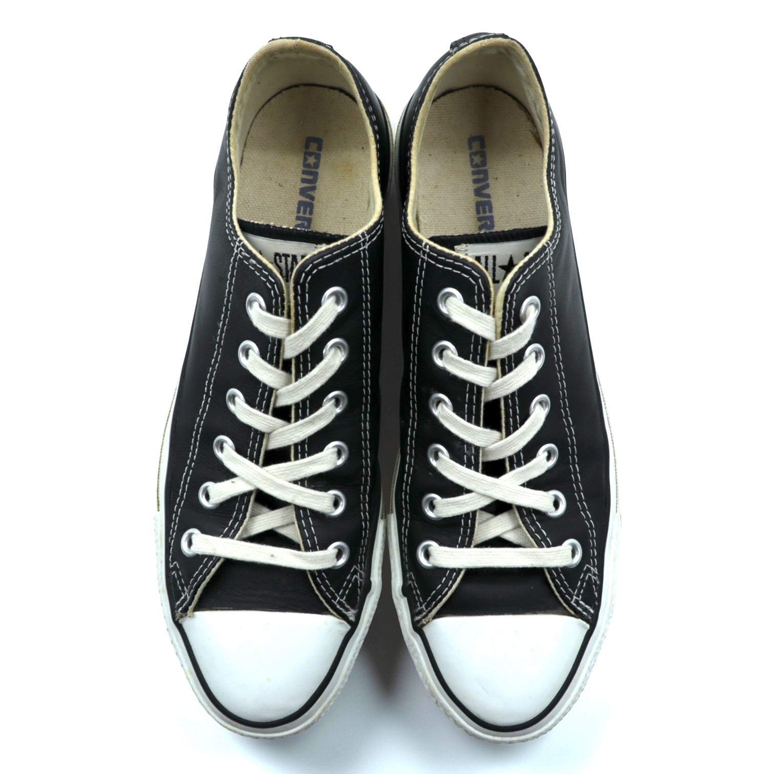 CONVERSE レザー オールスター ALL STAR LEATHER OX ローカット スニーカー 26.5cm ブラック 15866