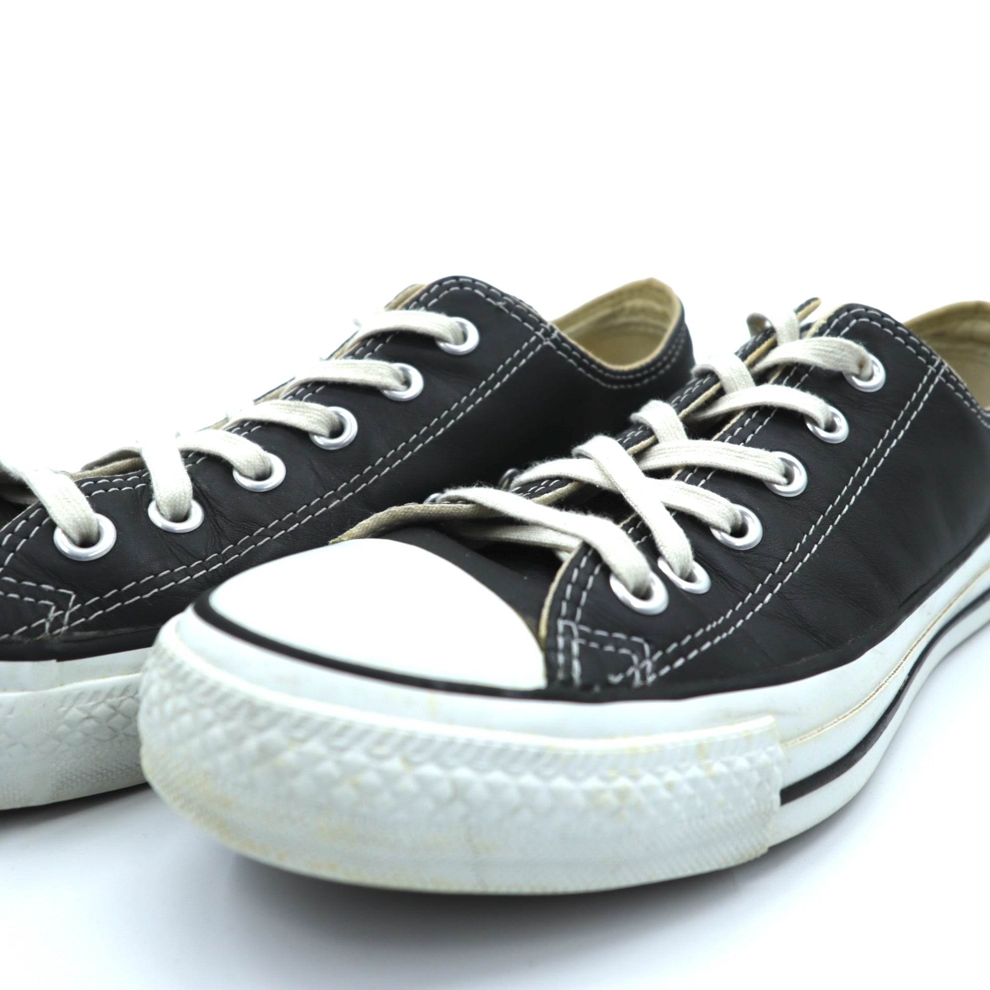 CONVERSE レザー オールスター ALL STAR LEATHER OX ローカット スニーカー 26.5cm ブラック 15866