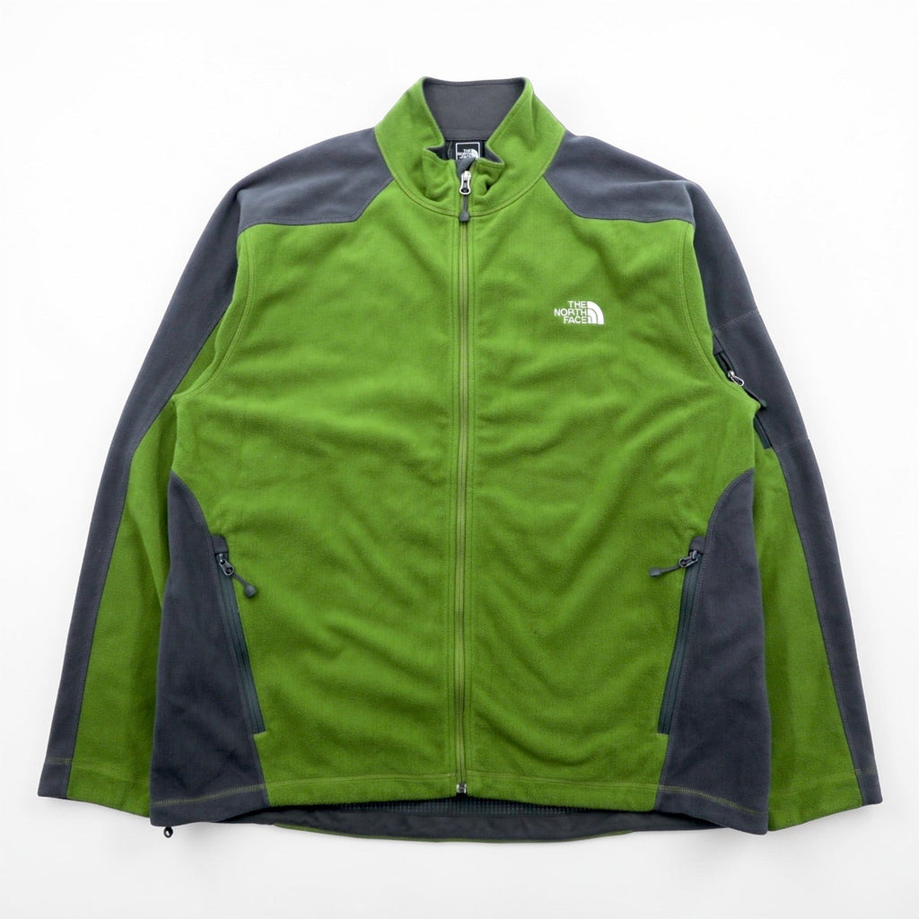 THE NORTH FACE ウィンドウォール WINDWALL フリースジャケット XL ドローコード カーキ バイカラー フルジップ US規格