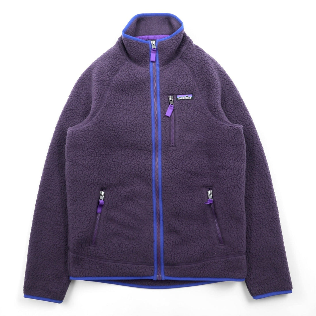 Patagonia レトロパイル フリースジャケット S パープル フルジップ ハイネック 22801