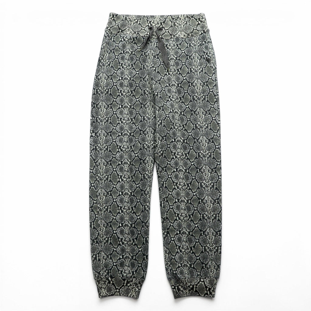 KAPITAL 日本製 フリース スウェットパンツ XL グレー パイソン 総柄 Fleece Snake Pattern Sweat Rib Pants K2311LP169