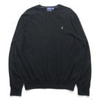 Polo Ralph Lauren メリノウール ニット セーター 2XL ブラック WASHABLE MERINO WOOL スモールポニー ロゴ 刺繍