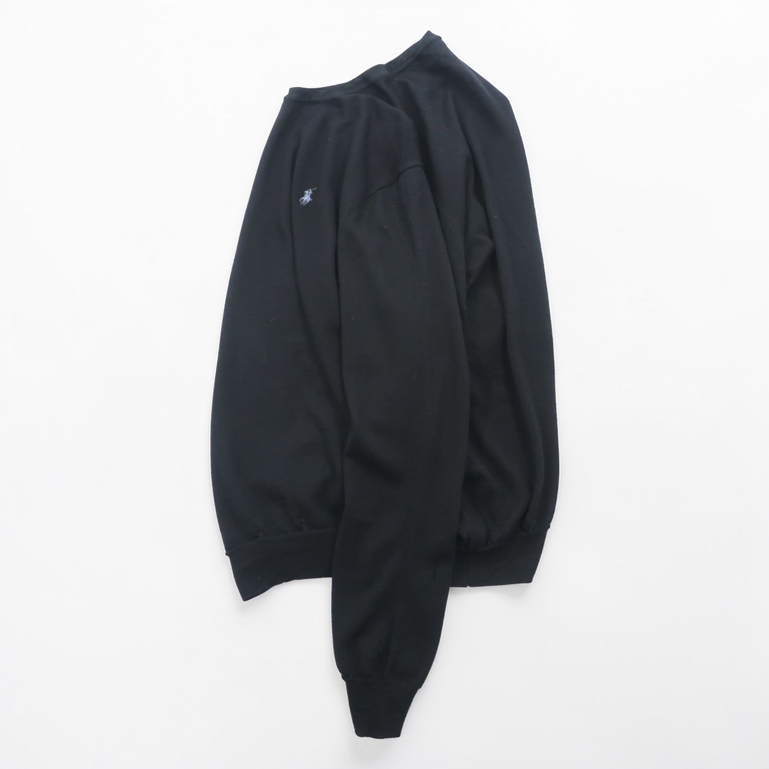 Polo Ralph Lauren メリノウール ニット セーター 2XL ブラック WASHABLE MERINO WOOL スモールポニー ロゴ 刺繍
