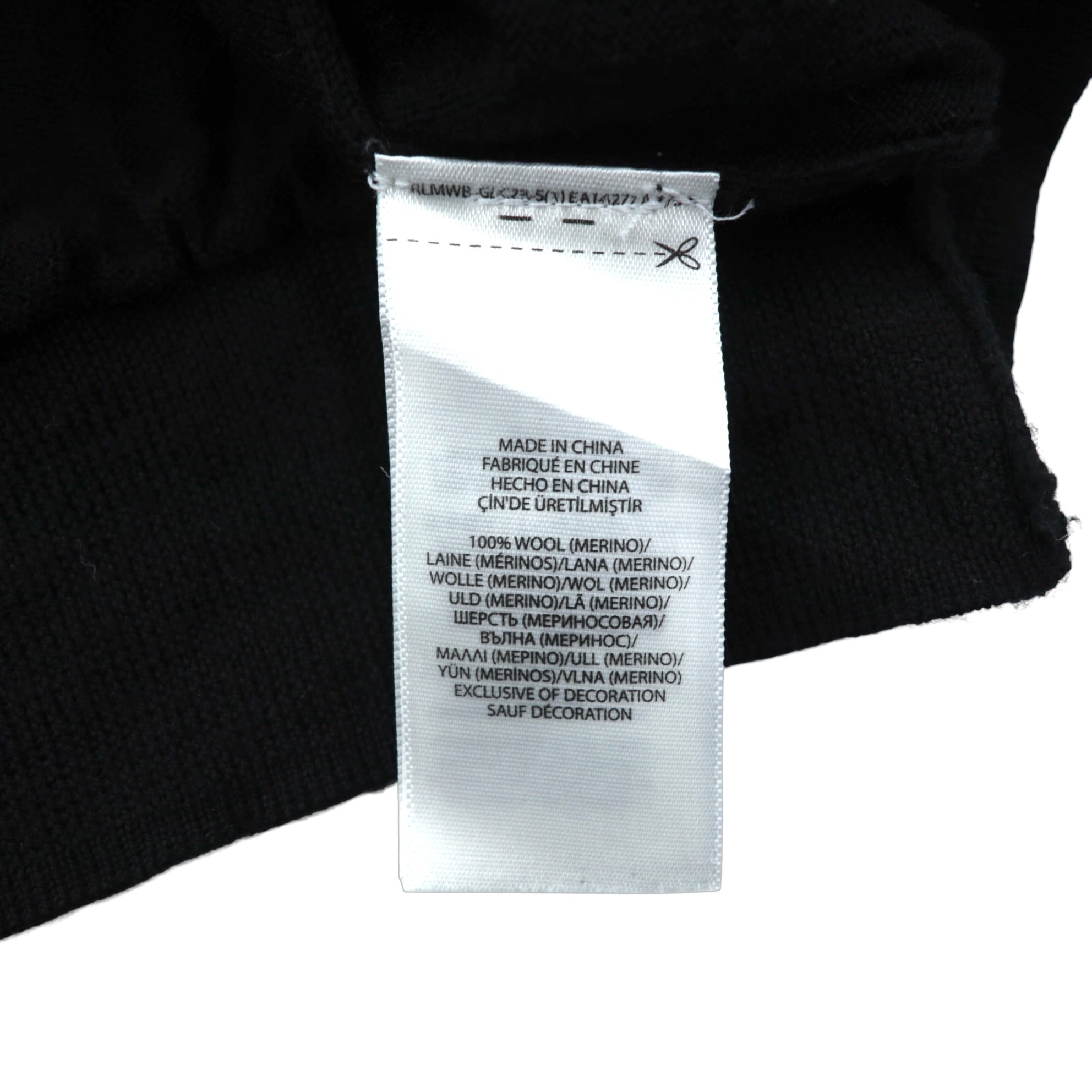 Polo Ralph Lauren メリノウール ニット セーター 2XL ブラック WASHABLE MERINO WOOL スモールポニー ロゴ 刺繍