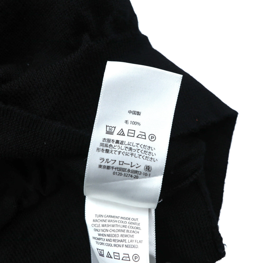 Polo Ralph Lauren メリノウール ニット セーター 2XL ブラック WASHABLE MERINO WOOL スモールポニー ロゴ 刺繍