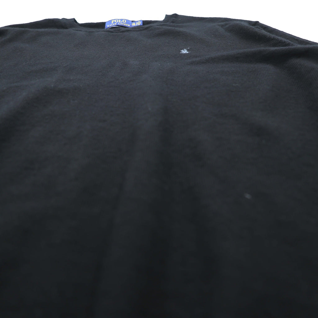 Polo Ralph Lauren メリノウール ニット セーター 2XL ブラック WASHABLE MERINO WOOL スモールポニー ロゴ 刺繍