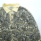 HUGO BOSS 90年代 ヴィンテージ ポロ ニット セーター XL ベージュ 総柄 ペイズリー