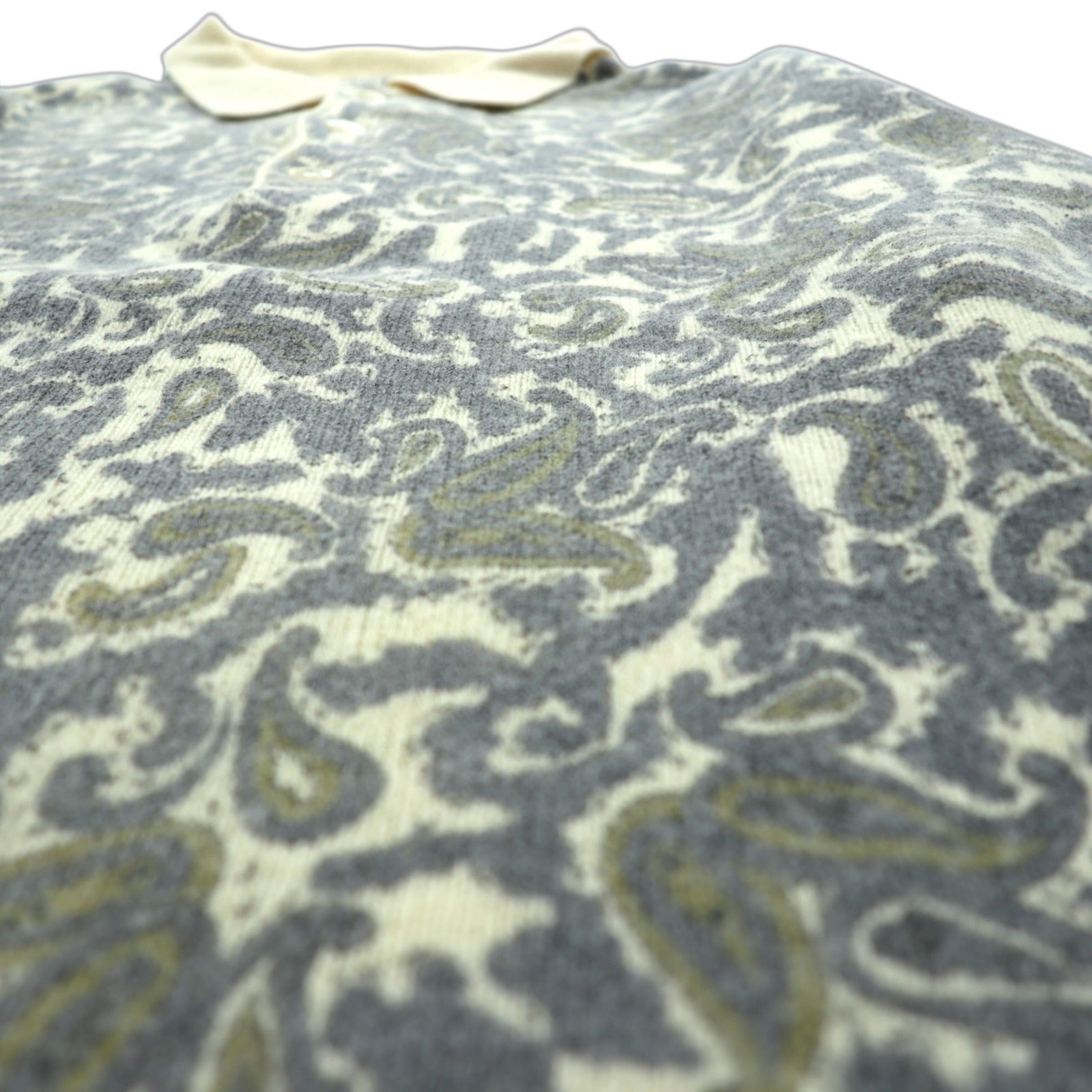 HUGO BOSS 90年代 ヴィンテージ ポロ ニット セーター XL ベージュ 総柄 ペイズリー