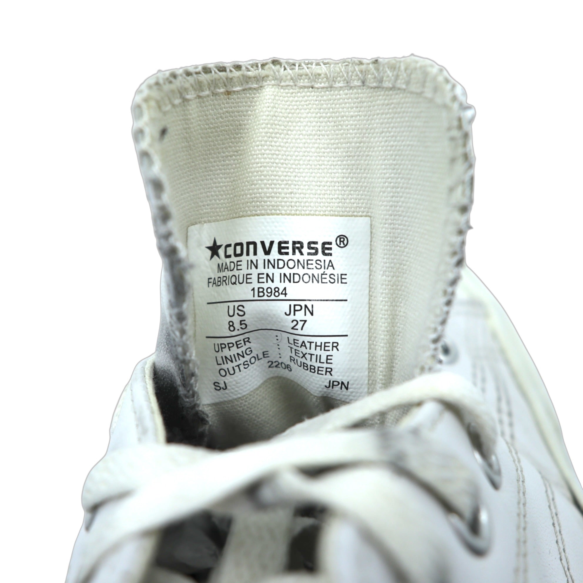 CONVERSE レザー ジャックパーセル JACK PURCELL ローカットスニーカー 27cm ホワイト 1B984