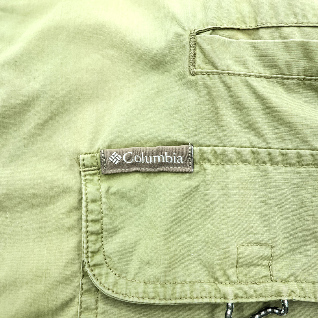 Columbia Men's Long Sleeve Cotton Outdoor Work Shirt Olive Khaki Size L AM7617