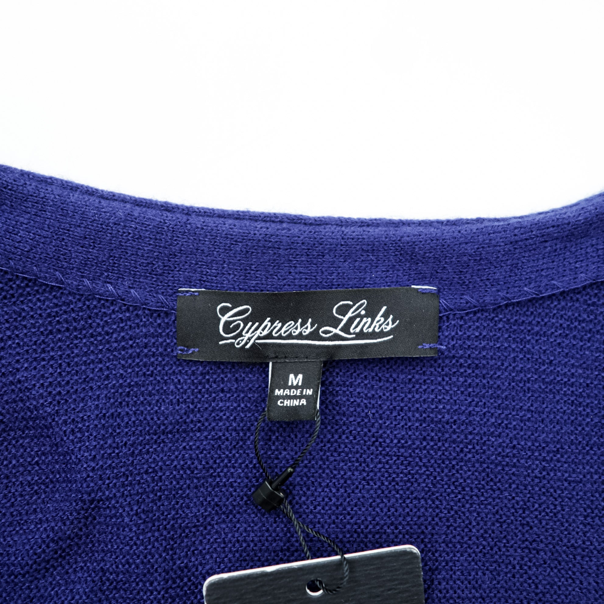 Cypress Links Vネック ニット カーディガン M ネイビー アクリル 未使用品