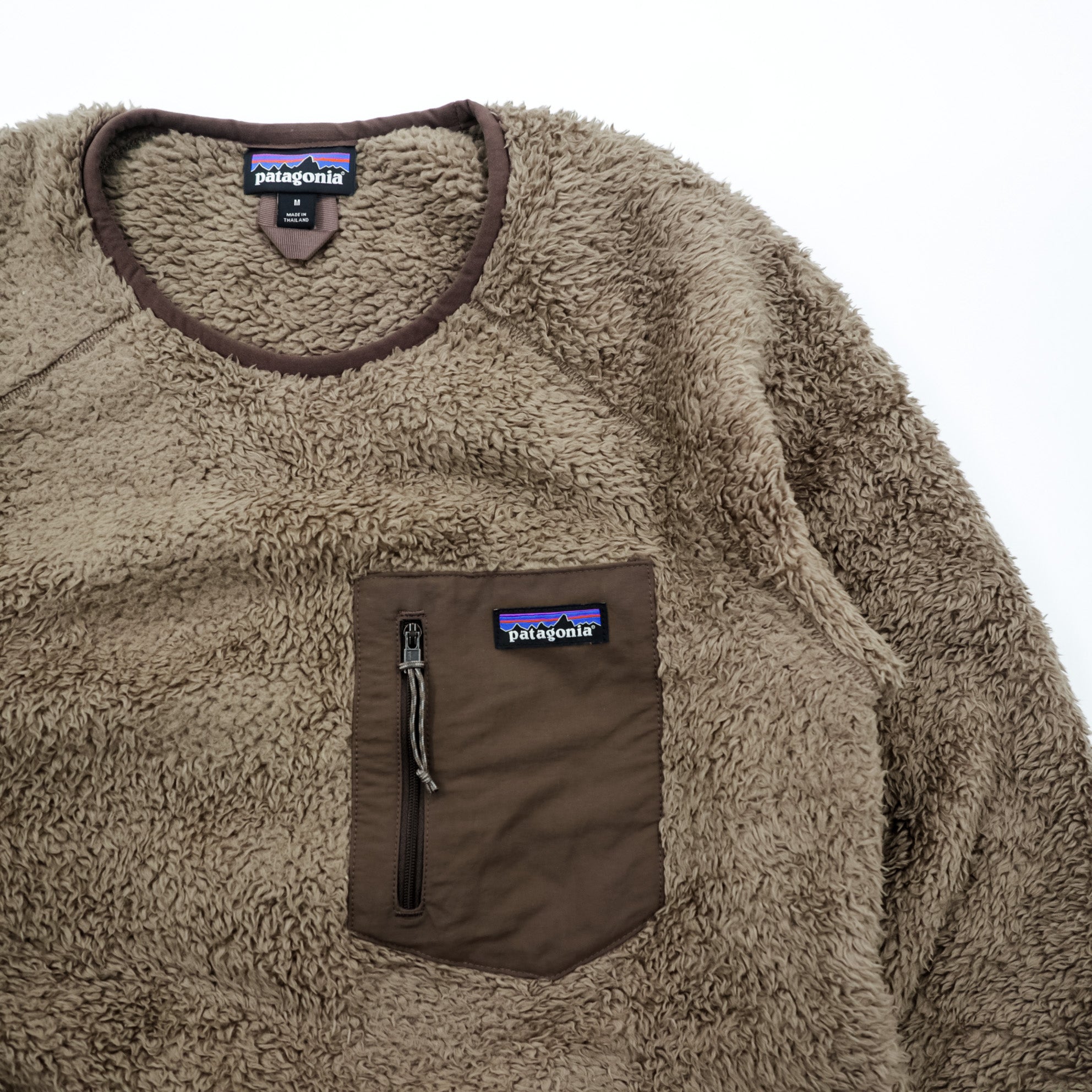 Patagonia ロス ガトス クルー ボア フリース プルオーバー M ブラウン 胸ポケット サイドポケット STY25895 FA22