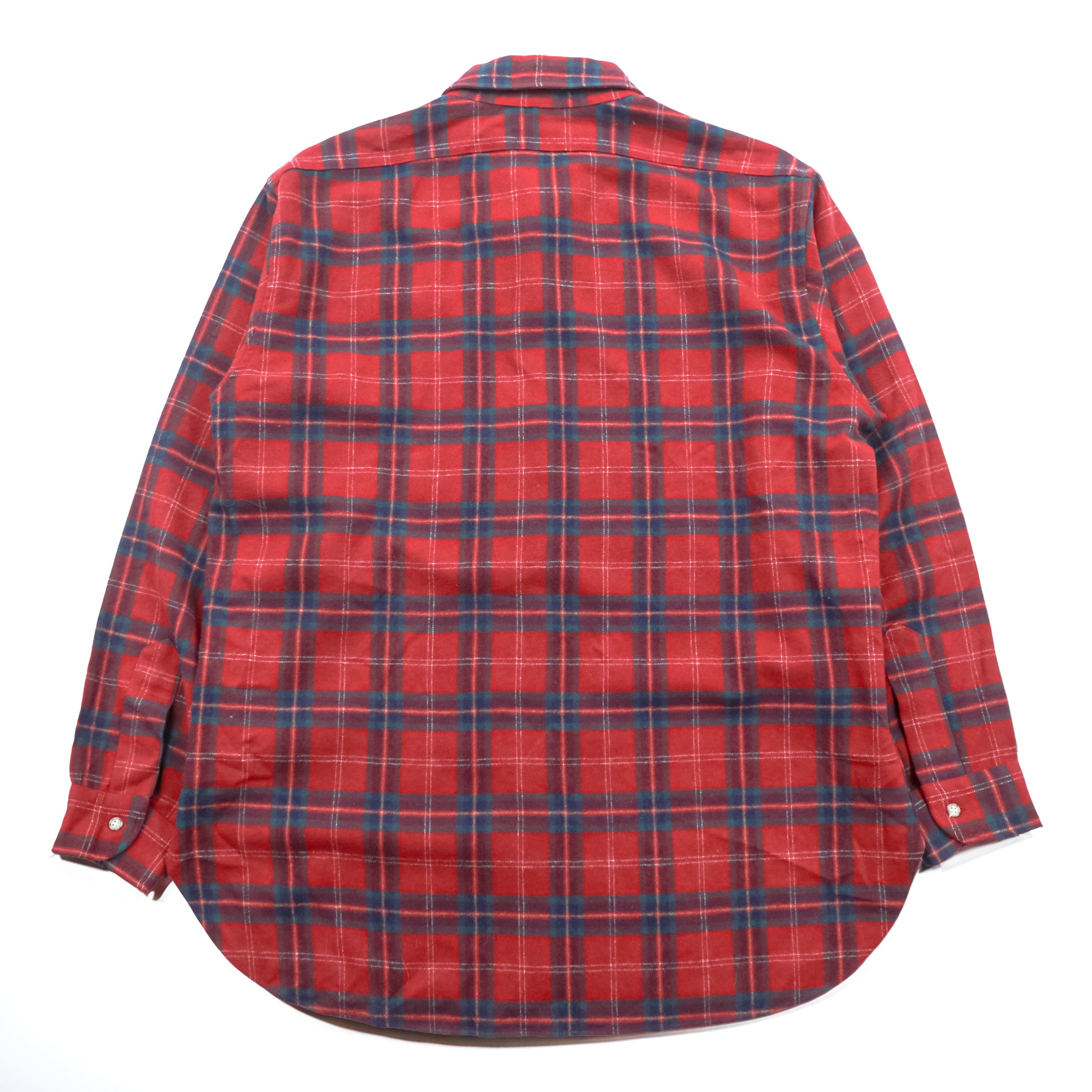 Vintage Pendleton Wool Shirt Plaid Red Blue Green XL Made in USA 70s 100% Virgin Wool