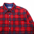Vintage Pendleton Wool Shirt Plaid Red Blue Green XL Made in USA 70s 100% Virgin Wool