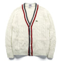 Vintage LACOSTE 70s Knit Cardigan M IZOD Spool Tag Tricolor