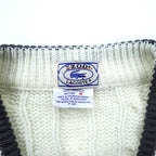 Vintage LACOSTE 70s Knit Cardigan M IZOD Spool Tag Tricolor