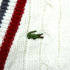 Vintage LACOSTE 70s Knit Cardigan M IZOD Spool Tag Tricolor