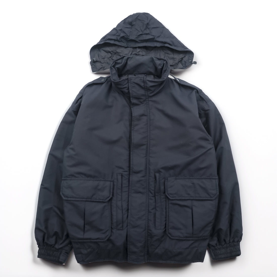 SPIEWAK Nylon Tactical Jacket Flight Jacket M Double Zip Hood Storage Epaulets Side Zip Military