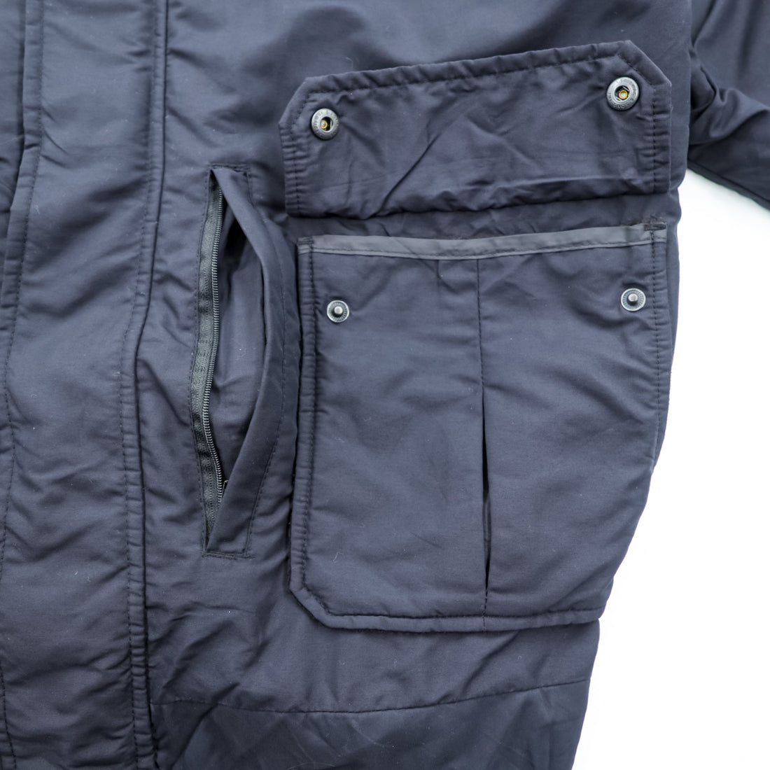 SPIEWAK Nylon Tactical Jacket Flight Jacket M Double Zip Hood Storage Epaulets Side Zip Military