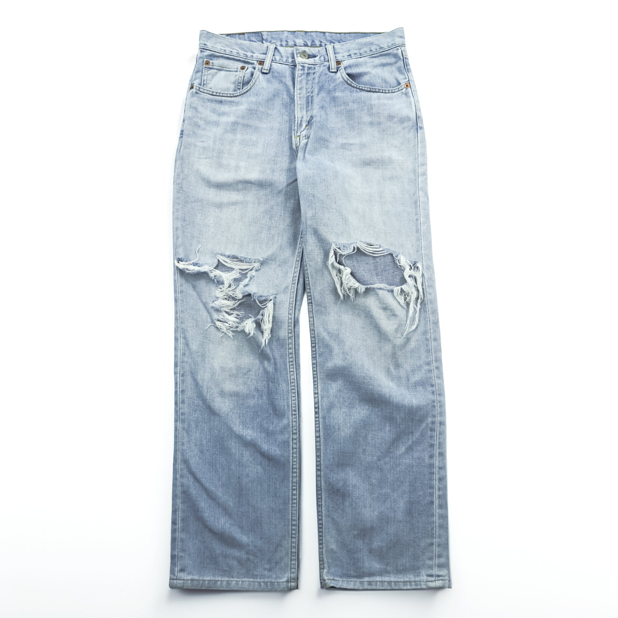 Levi's 533 Distressed Denim Jeans Light Wash Ripped Grunge Vintage W32 L32