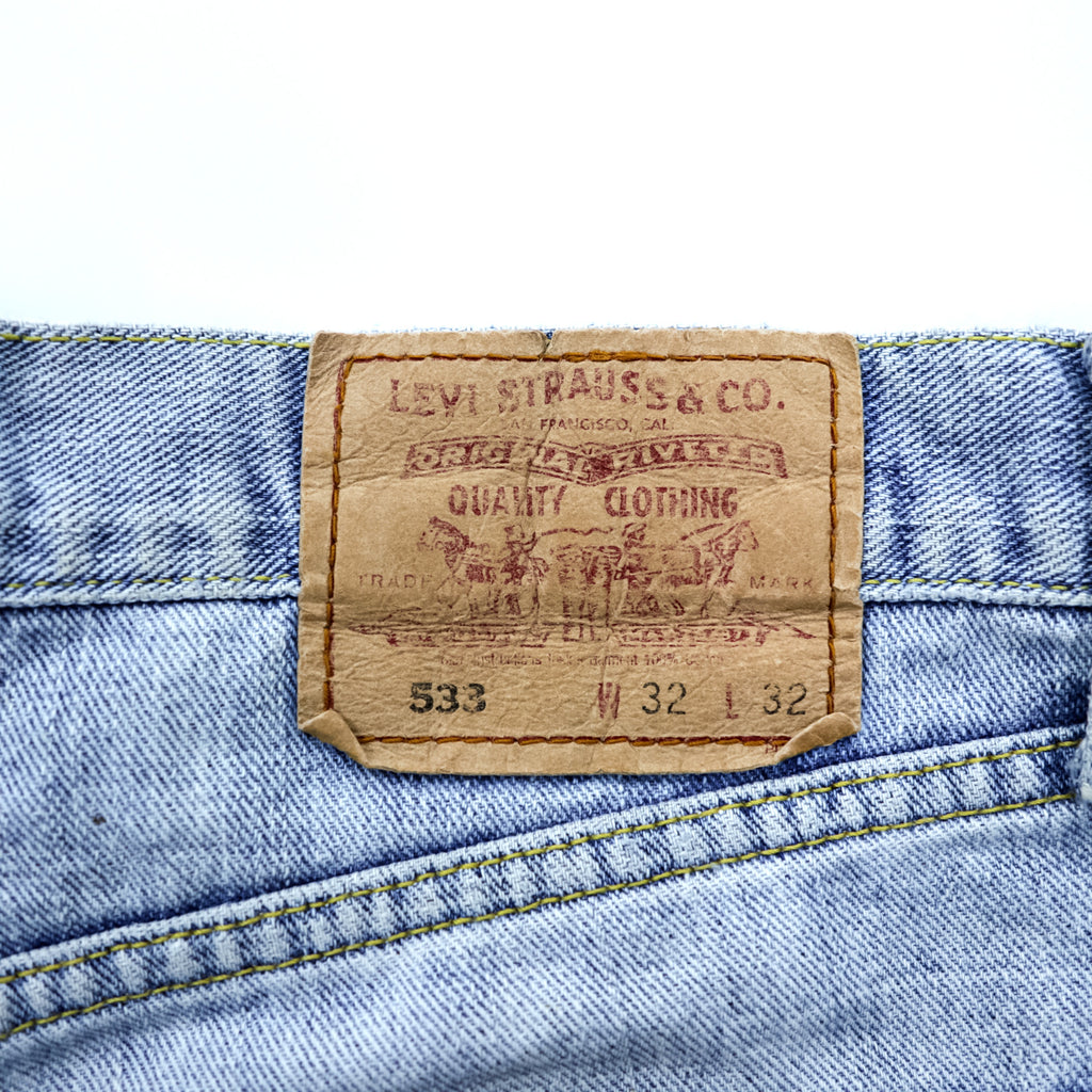 Levi's 533 Distressed Denim Jeans Light Wash Ripped Grunge Vintage W32 L32
