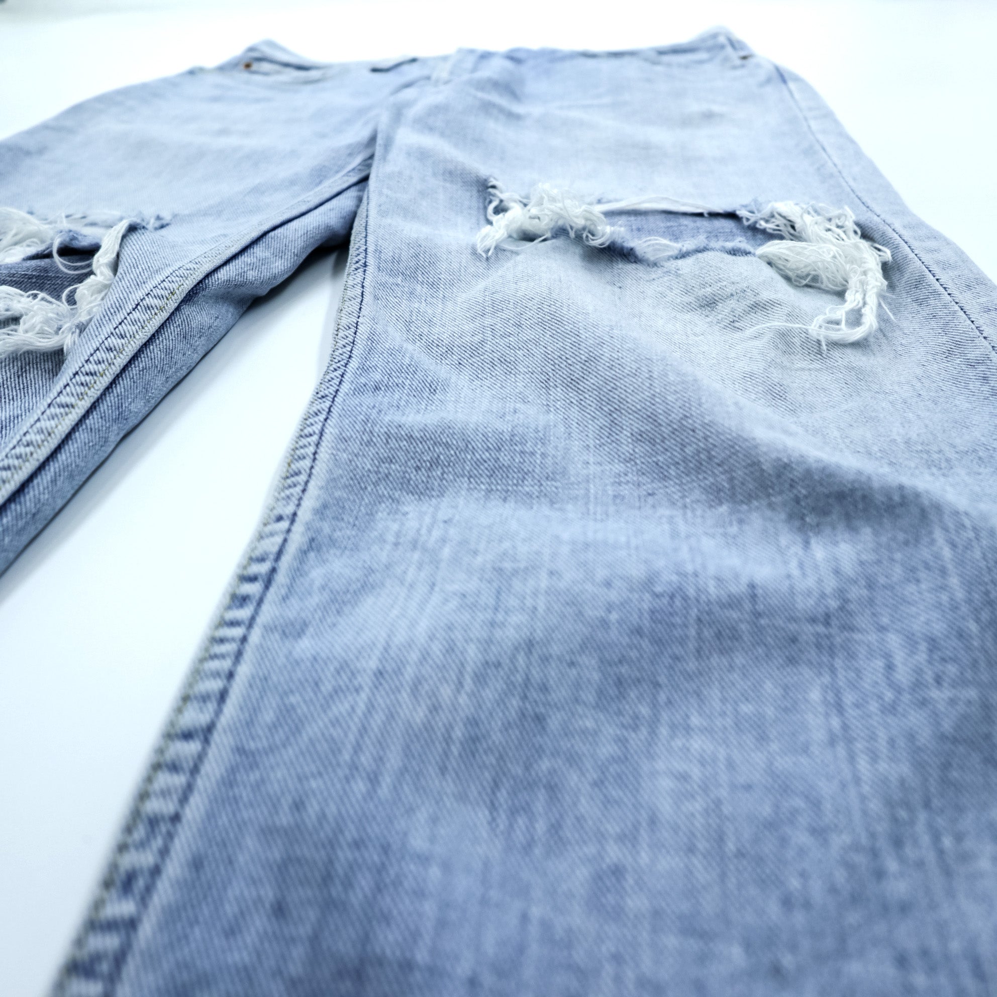 Levi's 533 Distressed Denim Jeans Light Wash Ripped Grunge Vintage W32 L32