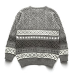 West Highland Woollens 80年代 スコットランド製 ヴィンテージ ケーブルニット セーター グレー M ウール 総柄 フェアアイル