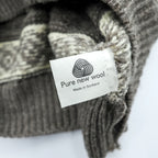 West Highland Woollens 80年代 スコットランド製 ヴィンテージ ケーブルニット セーター グレー M ウール 総柄 フェアアイル