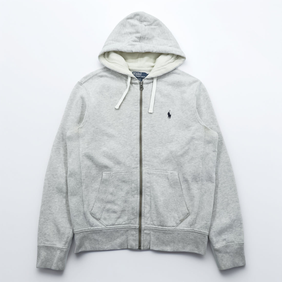 Polo Ralph Lauren 90年代 リバースウィーブ ジップパーカー M グレー スモールポニー ロゴ 刺繍