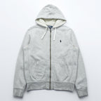 Polo Ralph Lauren 90年代 リバースウィーブ ジップパーカー M グレー スモールポニー ロゴ 刺繍