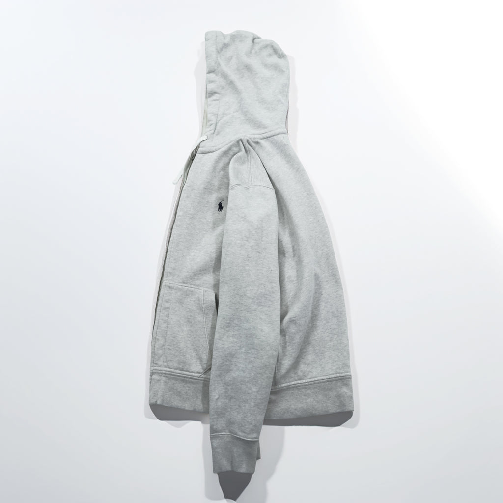 Polo Ralph Lauren 90年代 リバースウィーブ ジップパーカー M グレー スモールポニー ロゴ 刺繍