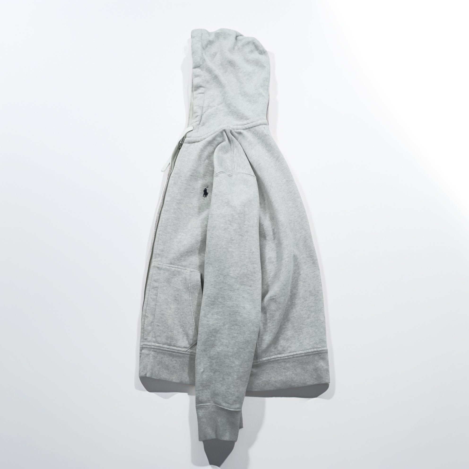 Polo Ralph Lauren 90年代 リバースウィーブ ジップパーカー M グレー スモールポニー ロゴ 刺繍