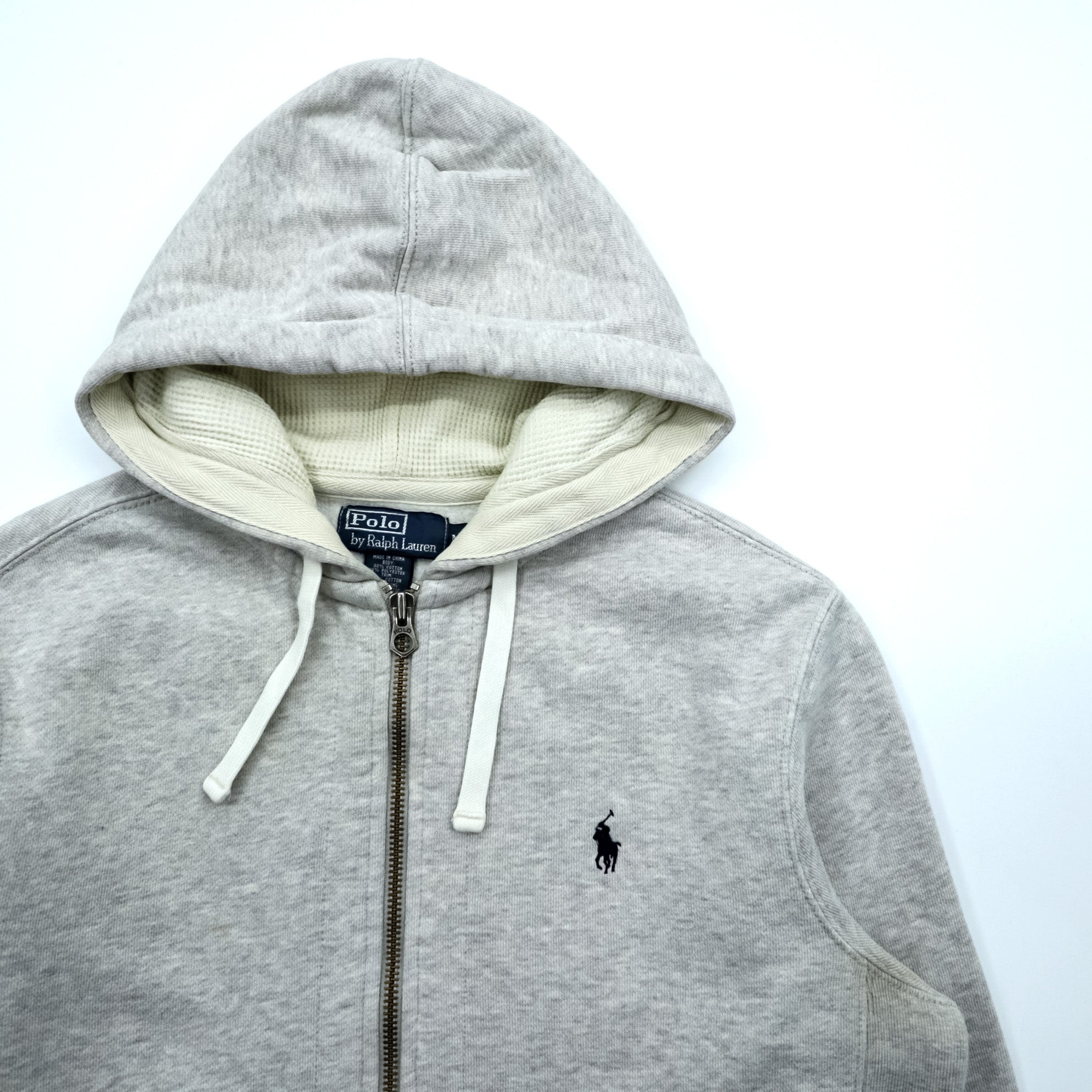 Polo Ralph Lauren 90年代 リバースウィーブ ジップパーカー M グレー スモールポニー ロゴ 刺繍