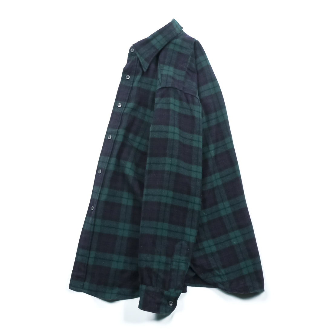 PENDLETON 70年代 USA製 ヴィンテージ ブラックウォッチ ウール フランネルシャツ M チェック ネイビー グリーン