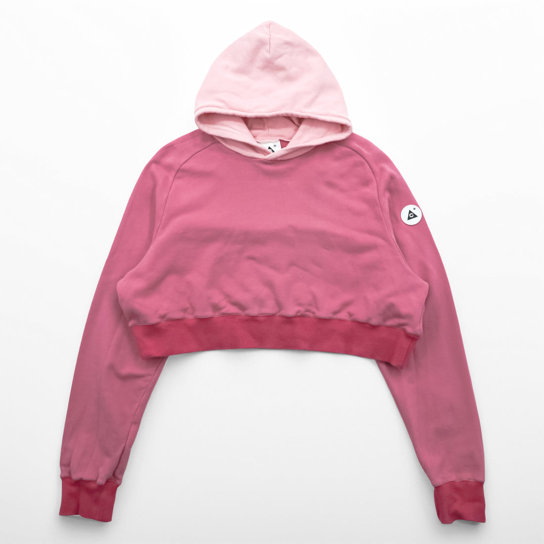 THE モンゴリアンチョップス 短丈 プルオーバー パーカー FREE バイカラー ピンク 日本製