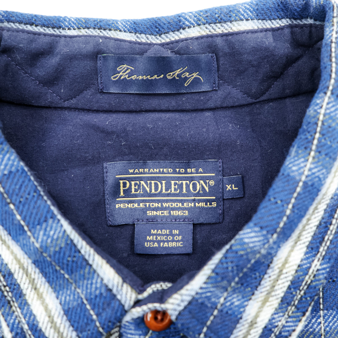 PENDLETON Flannel Shirt XL Checked Thomas Kay Collection Elbow Patch