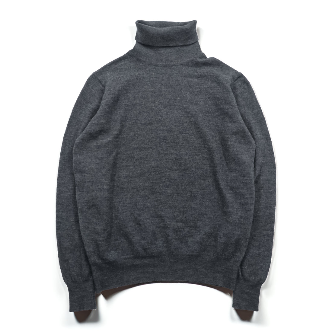 JOHN SMEDLEY 英国製 メリノウール タートルネック ニット セーター S グレー EXTRAFINE MERINO WOOL イギリス製