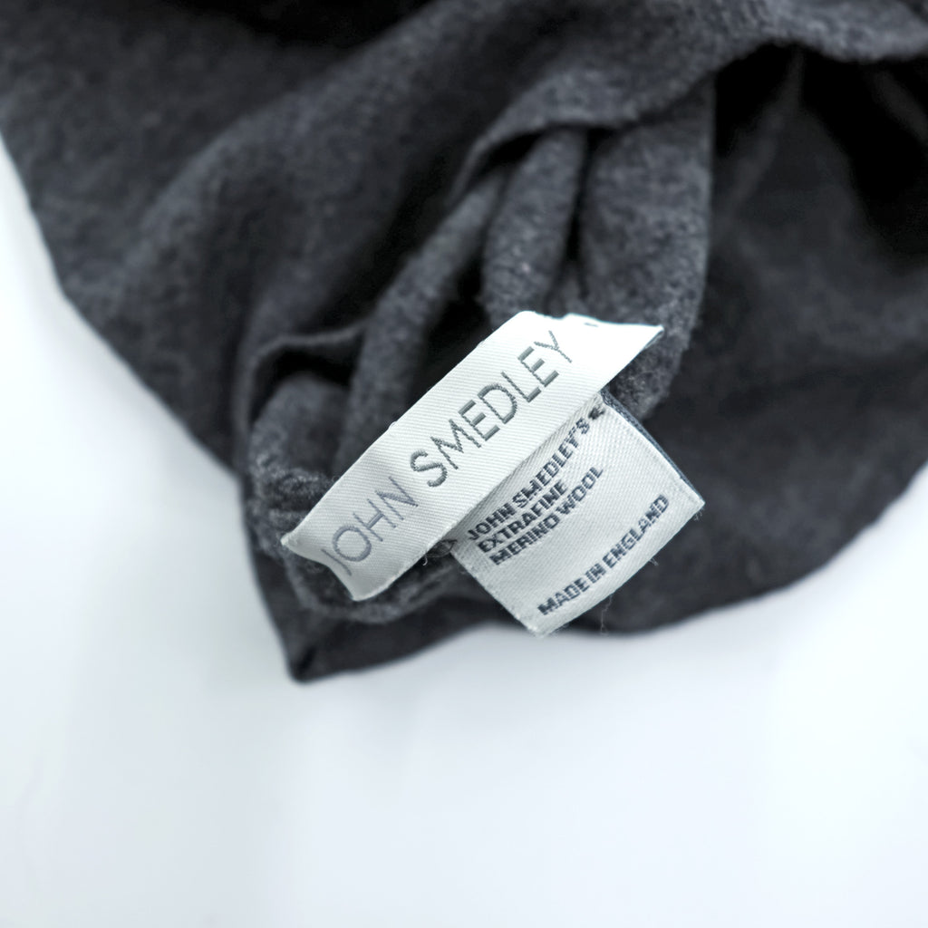 JOHN SMEDLEY 英国製 メリノウール タートルネック ニット セーター S グレー EXTRAFINE MERINO WOOL イギリス製