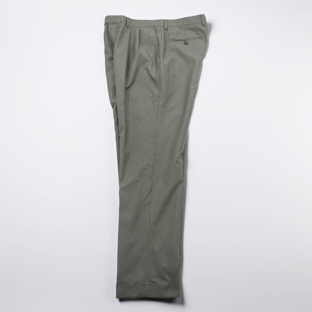 Ralph Lauren 90年代 2タック プリーツ スラックス パンツ L ベージュ ガンクラブチェック ダブルカフス