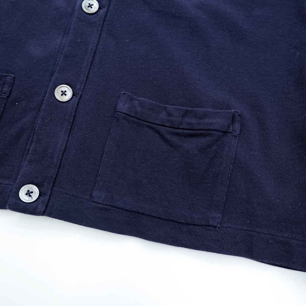 Polo Ralph Lauren 鹿の子 ニット Vネック カーディガン XL ネイビー スモールポニー ロゴ 刺繍