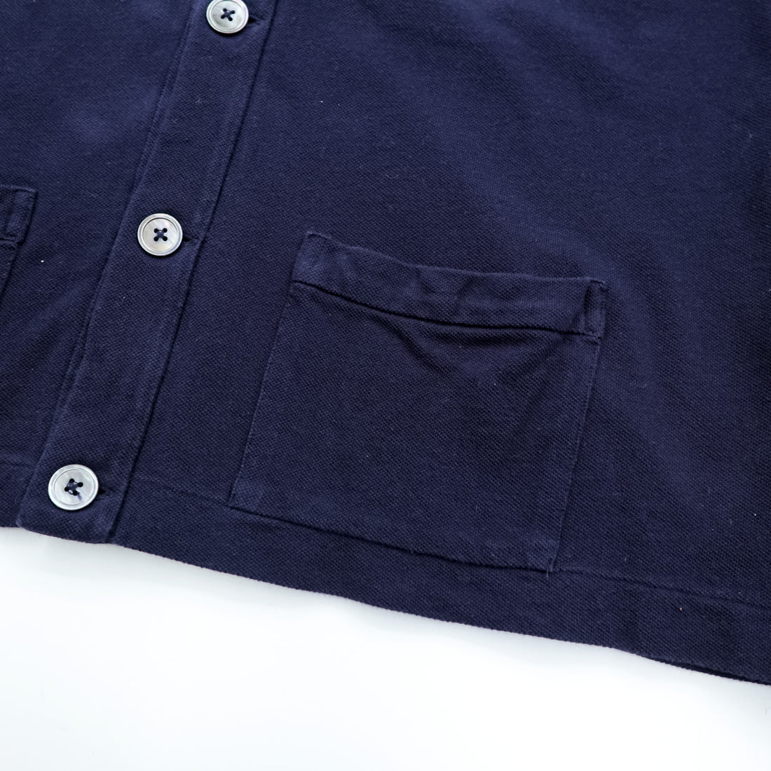 Polo Ralph Lauren 鹿の子 ニット Vネック カーディガン XL ネイビー スモールポニー ロゴ 刺繍