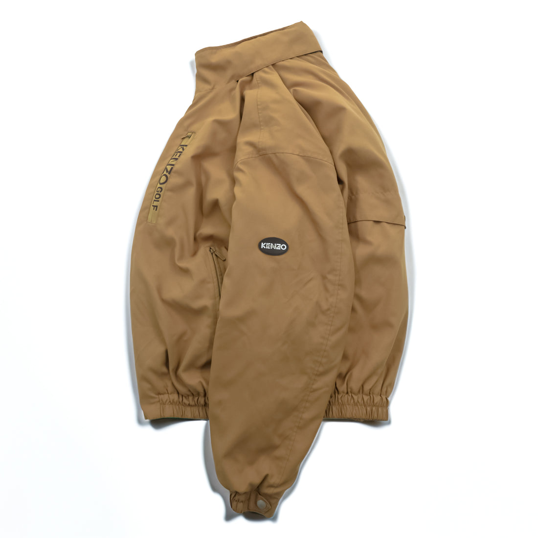 Vintage KENZO GOLF Padded Bomber Jacket Beige Tan Size 4 Large XL Streetwear 90s