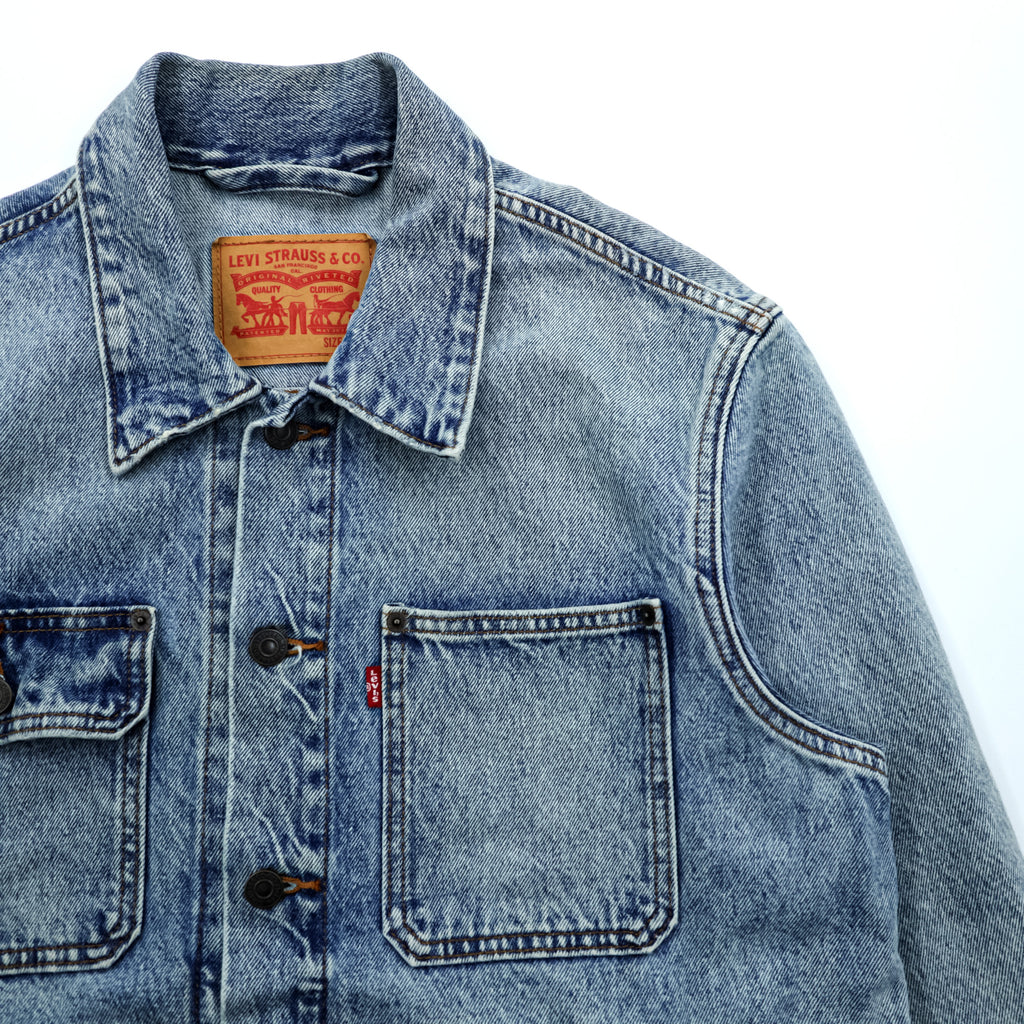 Levi's ヴィンテージ加工 デニム トラッカージャケット Gジャン M インディゴ ライトブルー STOCK TRUCKER JACKET A2662