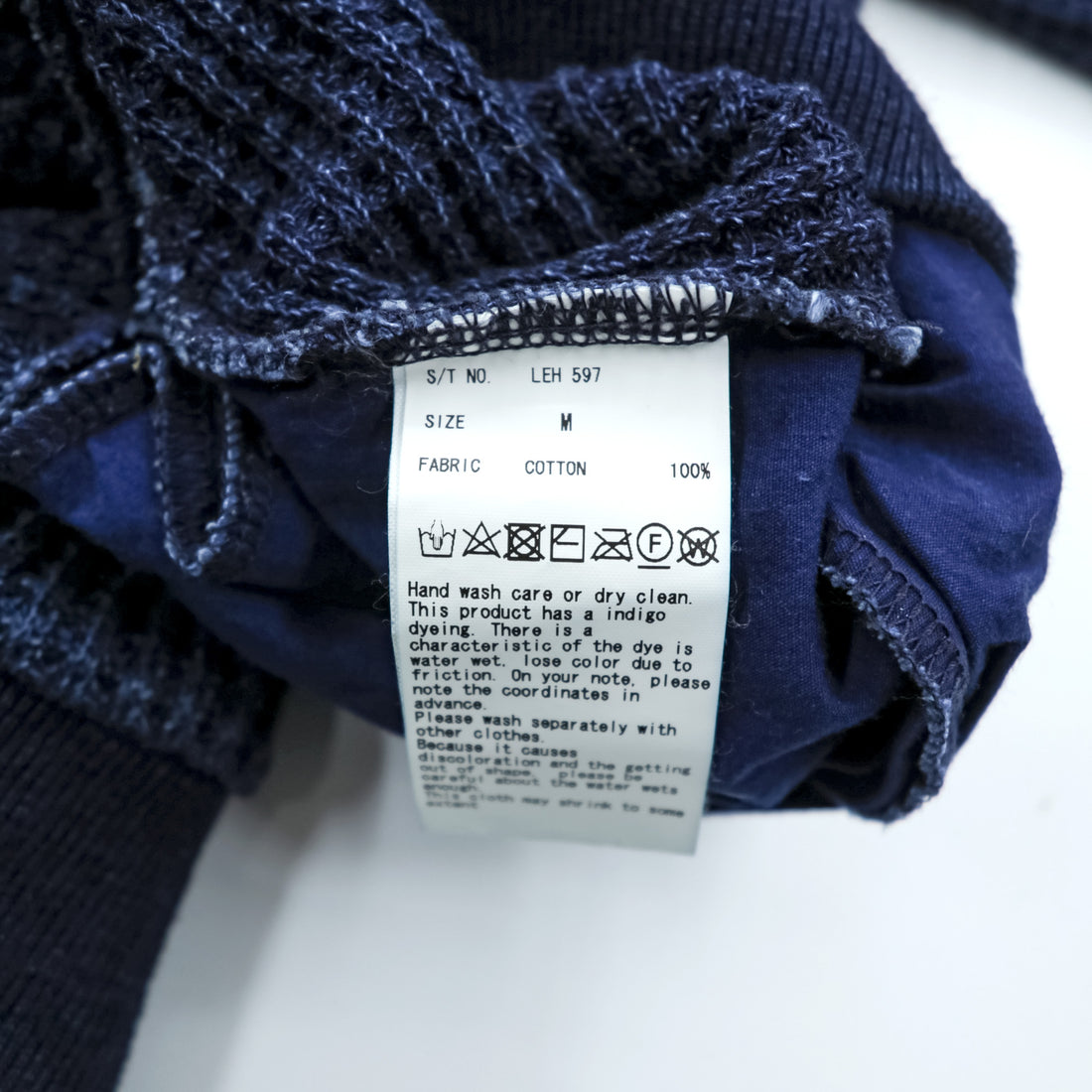 Leh ハイネック サーマル ニット セーター M ネイビー BEATNIK TURTLE SWEATER タートルネック サイドポケット LEH 597 日本製