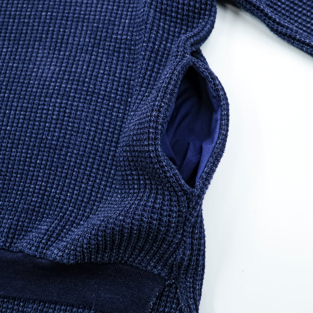 Leh ハイネック サーマル ニット セーター M ネイビー BEATNIK TURTLE SWEATER タートルネック サイドポケット LEH 597 日本製