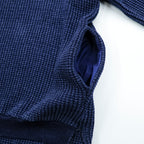 Leh ハイネック サーマル ニット セーター M ネイビー BEATNIK TURTLE SWEATER タートルネック サイドポケット LEH 597 日本製