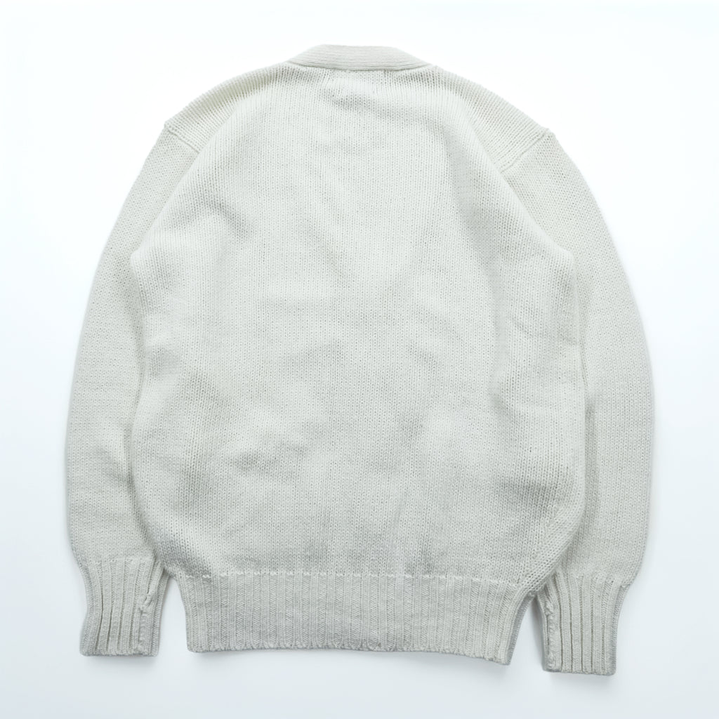 Polo Ralph Lauren 90年代 ニット Vネック カーディガン S ホワイト コットン ポケット 未使用品