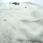 Polo Ralph Lauren 90年代 ニット Vネック カーディガン S ホワイト コットン ポケット 未使用品